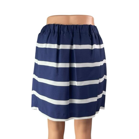 BCBGeneration Navy Blue White Striped Pocket Nautical Pencil Mini Skirt Size XS - Picture 3 of 5